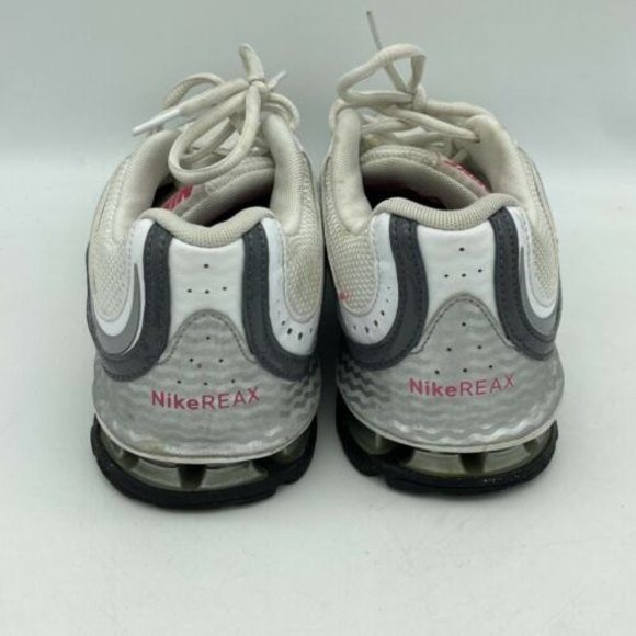 Nike Ladies 8 Reax Run 5 White/Silver/Pink Athletic Running Sneakers 407987-116 - Picture 3 of 5